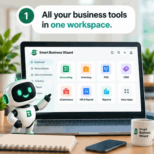 Babu, the Smart Business Wizard robot: All your business tools in one workspace
